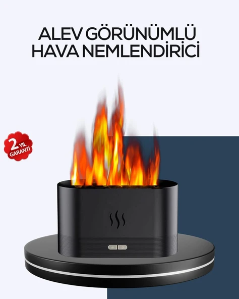 Aromatik Oda Kokusu Difüzörü Alev Tasarımlı Led Işıklı Nemlendirici ürün görseli 1