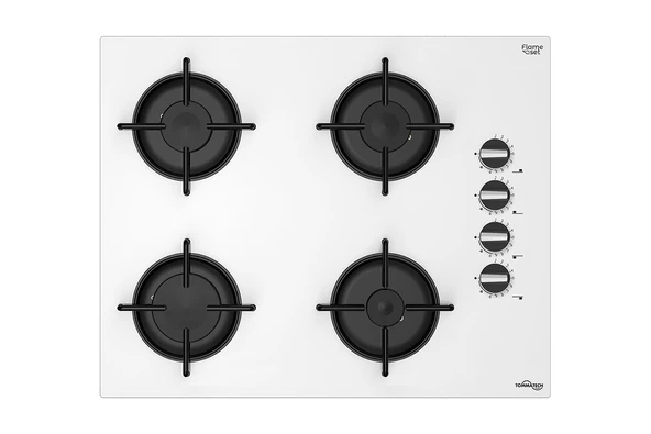 Tommatech TAO6001WG Ankastre Gazlı Ocak 65 Cm Beyaz Cam ürün görseli 1