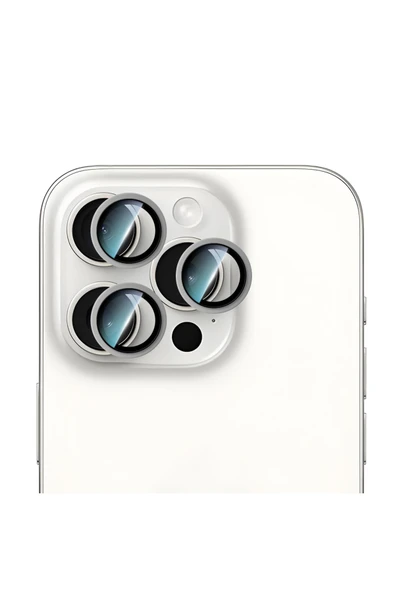 CaseWorld iPhone 14 Pro Max CaseWorld Alloy Serisi Oleofobik Anti Reflective Kamera Lens Koruyucu Gümüş ürün görseli 1