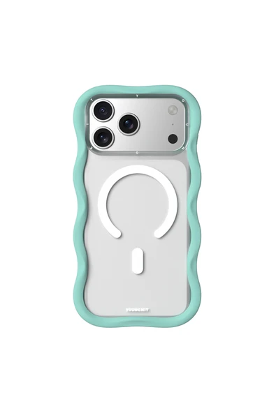 Youngkit iPhone 17 Pro Uyumlu Kılıf M-safe Şarj Özellikli Wave Matte Serisi Kapak Açık Mavi ürün görseli 1