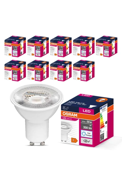 Osram LED Value PAR16 4.5W GU10 6500K Soğuk Gün Işığı Ampul 10 Adet ürün görseli 1