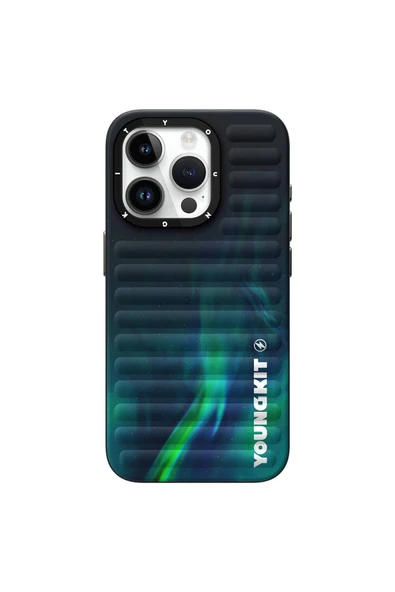 Youngkit iPhone 15 Pro Uyumlu Kılıf Magsafe Şarj Özellikli Youngkit Backboard Serisi Leather Siyah ürün görseli 1