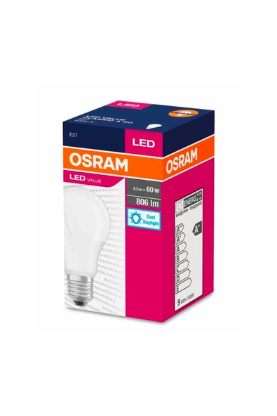 Osram Led Ampul Value 8,5w 6500k Beyaz Işık 806lm E27 ürün görseli 1