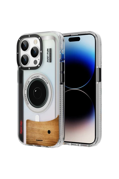 Youngkit Iphone 14 Pro Uyumlu Kılıf Magsafe Şarj Özellikli Lens Figürlü Art Film Serisi Kapak ürün görseli 1