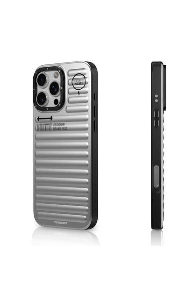 Youngkit iPhone 16 Pro Max Magsafe Şarj Özellikli Kılıf Mat Renkli Tasarım Youngkit Original Serisi Gümüş ürün görseli 1