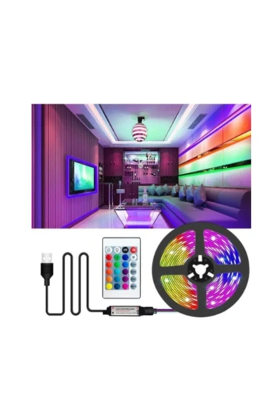 Cata Televizyon Arkası Usb Girişli 3 mt Rgb Şerit Led ürün görseli 1