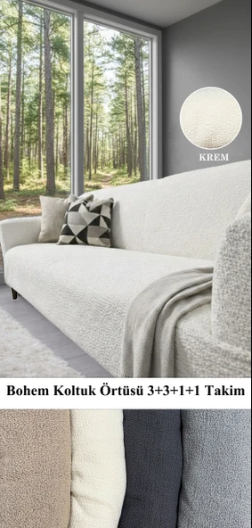 Bohem Kanepe Örtüsü yeni model Lastikli Koltuk Örtüsü çekyat Örtüsü koltuk kılıfı 3311 Takım ürün görseli 1