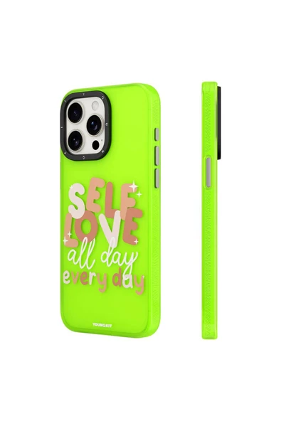 Youngkit iPhone 13 Pro Uyumlu Kılıf Bethany Green Tasarımlı Youngkit Sweet Language Kapak Yeşil ürün görseli 1