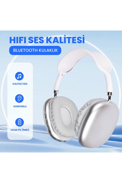 Lapas Bluetooth Kulaklık P10 - Gümüş - Resim 2