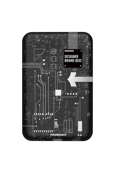 Youngkit Tech Serisi Hızlı Şarj Özellikli Wireless Powerbank 15W 5000mAh Siyah ürün görseli 1