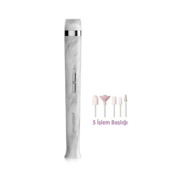 Polosmart PSC101 Şarjlı Led Işıklı 5 Başlıklı 2 Kademeli Manikür Pedikür Seti ürün görseli 1