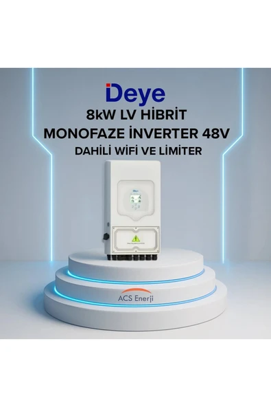 DEYE 8KW ON-GRİD MONOFAZE HİBRİT 48V İNVERTER ürün görseli 1