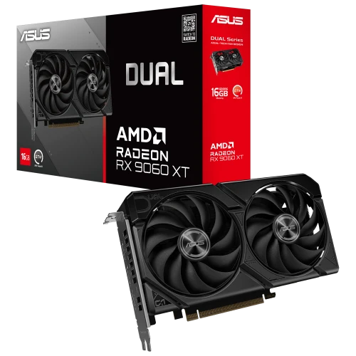 ASUS DUAL-RX9060XT-16G, 16Gb, 128Bit, GDDR6, 1xHDMI, 2xDP, GAMING Ekran Kartı ürün görseli 1