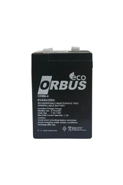 ORBUS ECO 6V 4AH KURU TİP AKÜ ürün görseli 1