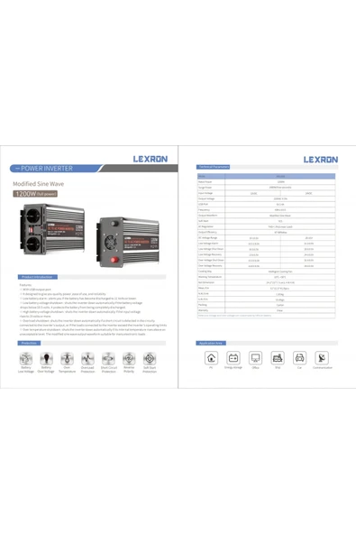 Lexron 1200W 24V Modifiye Sinüs İnverter - Resim 3