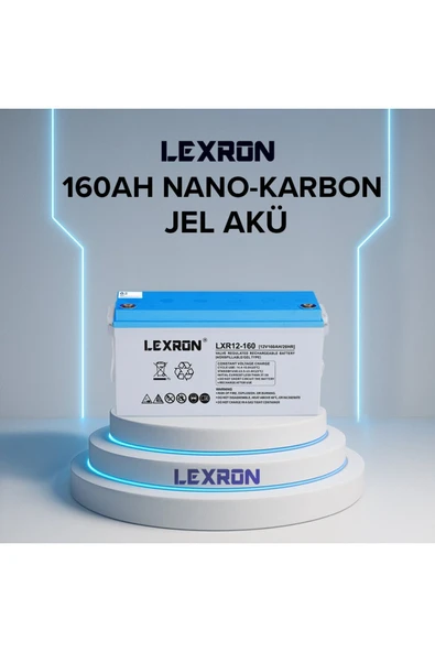 Lexron 12V 160AH DEEP CYCLE SOLAR JEL AKÜ ürün görseli 1