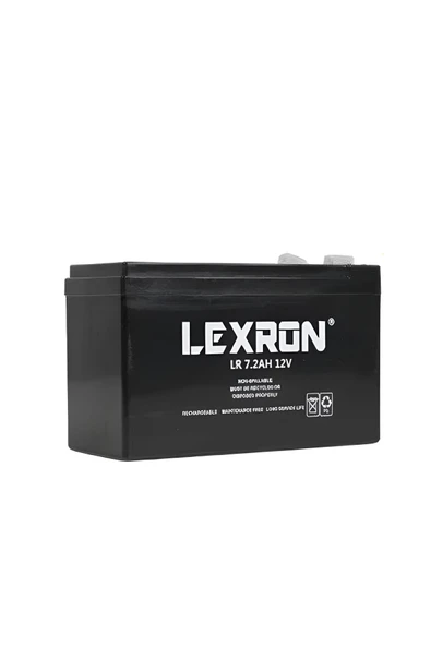 Lexron 12 volt 7.2 amper kuru tip akü ürün görseli 1