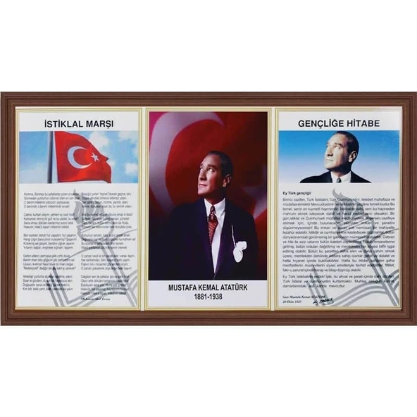 3'LÜ MİLLİ LEVHA (MDF Çerçeve) - 45x90cm ürün görseli 1
