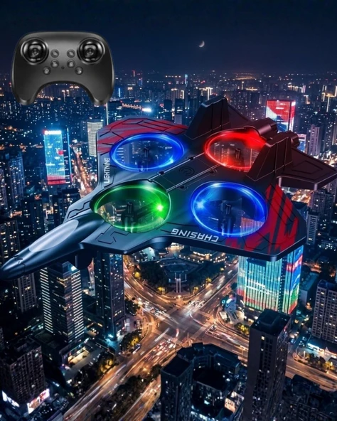 LED Işıklı Oyuncak Drone Fighter Jet Tasarımlı Uzaktan Kumandalı Uçak ürün görseli 1