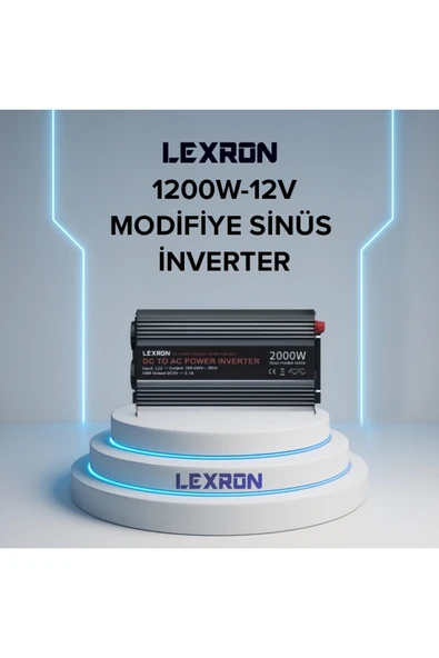 Lexron 1200W 12V Modifiye Sinüs İnverter ürün görseli 1