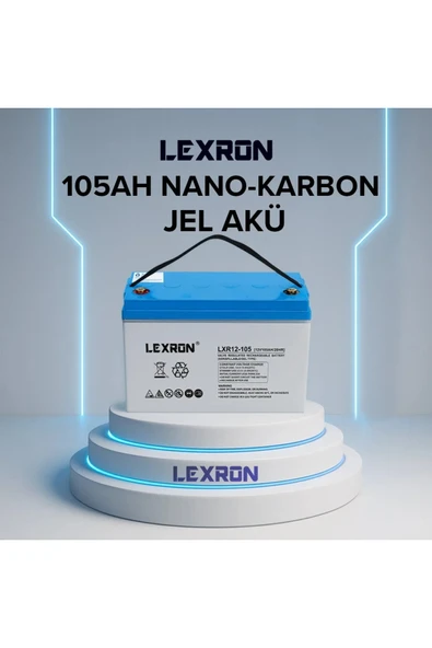 Lexron 12V 105AH DEEP CYCLE SOLAR JEL AKÜ ürün görseli 1