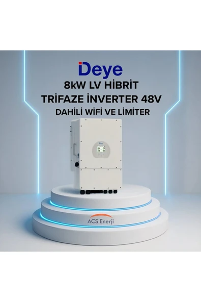 DEYE 8KW ON-GRİD TRİFAZE HİBRİT 48V İNVERTER ürün görseli 1