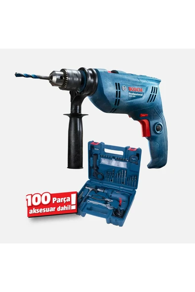 Bosch Gsb 600 Darbeli Matkap 100 Parça Aksesuar Seti ürün görseli 1