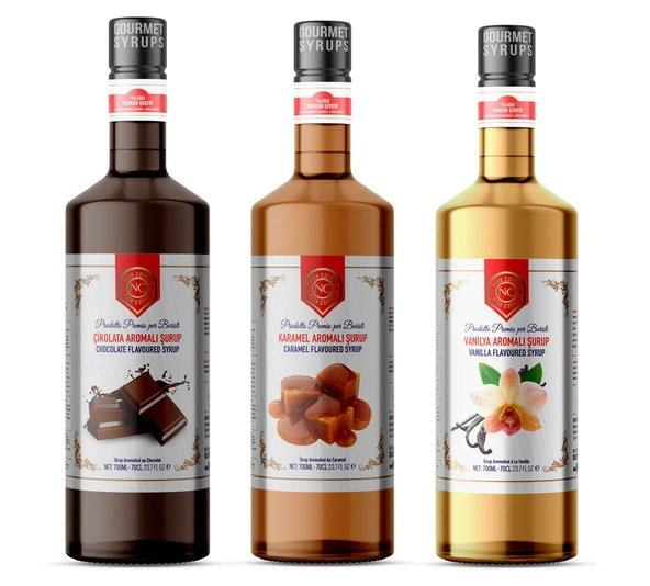 Nish Vanilya,Karamel,Çikolata Aromalı Şurup 3 x 700 ML - Pet Şişe ürün görseli 1