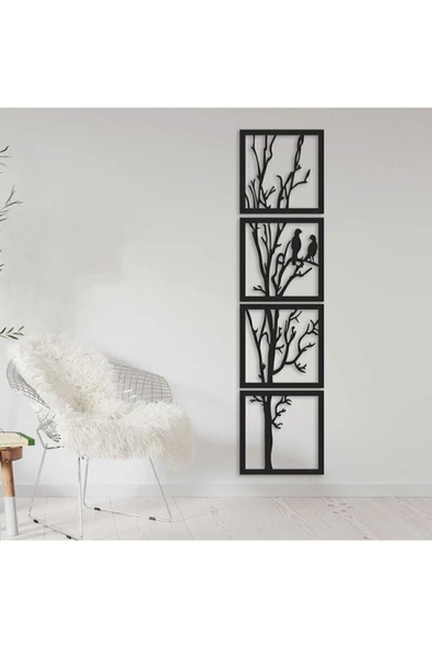 Home Decorations Ağaç Dalları Ve Kuş Figürlü Dekoratif Ahşap Tablo ürün görseli 1