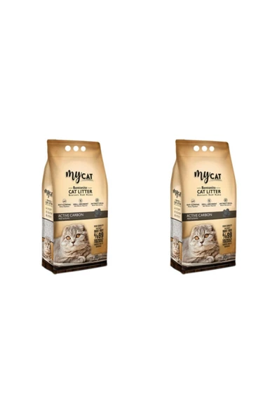 My Cat MYCAT (10 LT) TOPAKLANAN BENTONİT KEDİ KUMU AKTİF KARBON (KALIN TANE) (2 Adet) ürün görseli 1