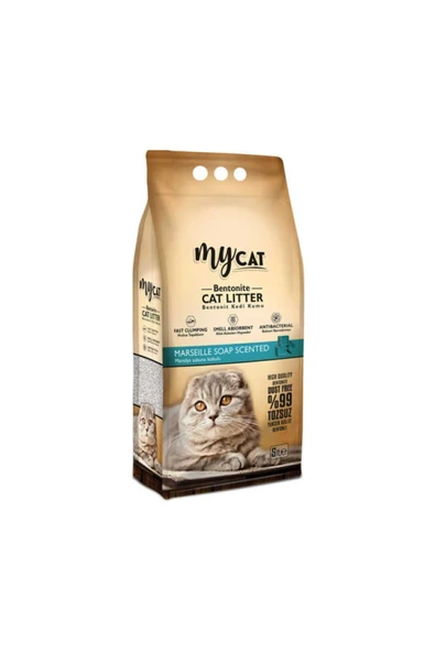 MİO Mycat Marsilya Sabun Kokulu Topaklaşan Bentonit Kedi Kumu 10lt (İNCE TANELİ) ürün görseli 1