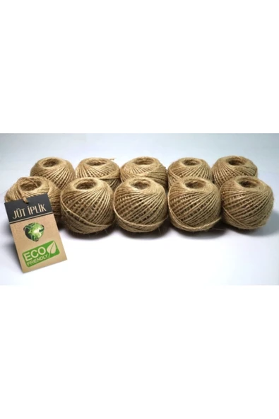 JUTBURADA 100 gr Jüt Iplik-10'lu Jüt Ip , Hasır Ip , Kırnap Ip , Doğal Ip , Çuval Ip ürün görseli 1