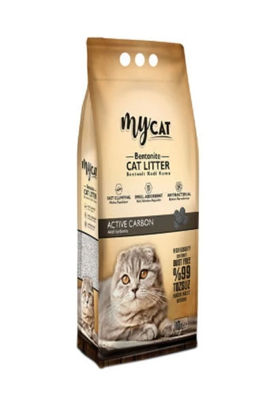 My Cat Mycat Bentonit Kedi Kumu Aktif Karbon ( Ince Tane )(10 LT) ürün görseli 1