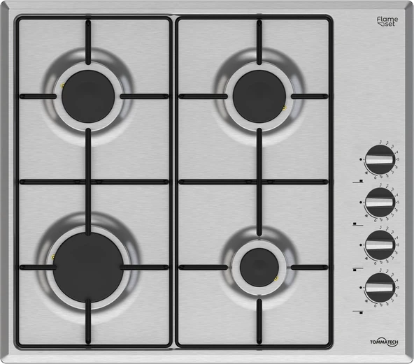 TommaTech TAO6007IM Ankastre Gazlı Ocak 60 Cm Inox Metal ürün görseli 1