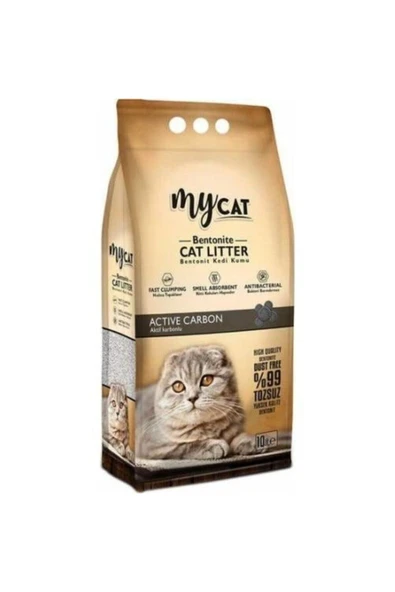 My Cat Mycat Aktif Karbon Topaklaşan Ince Taneli Kokusuz Bentonit Kedi Kumu 10 lt ürün görseli 1