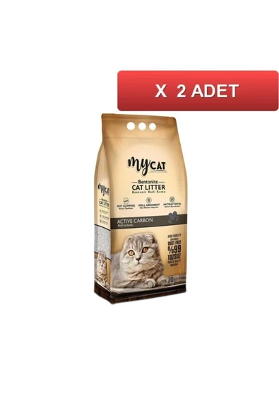My Cat Mycat Aktif Karbonlu Bentonit Kedi Kumu Ince Taneli 10 Lt (2 Adet) ürün görseli 1