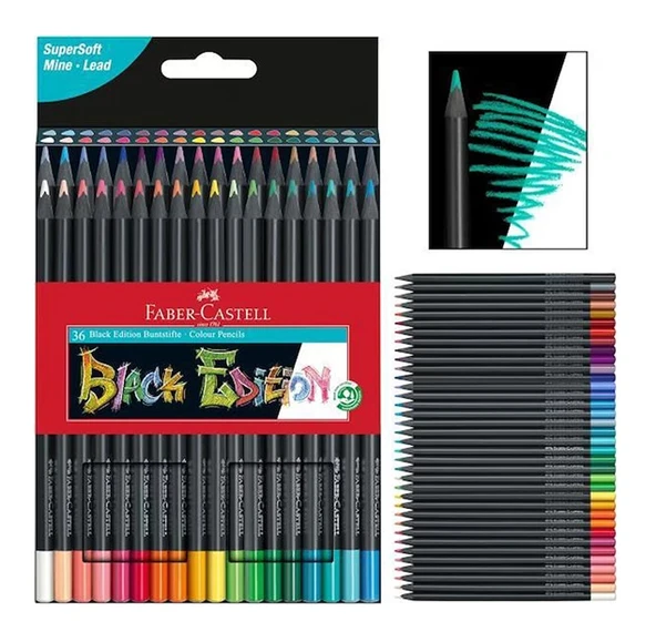 Faber Castell Black Edition Kuru Boya 36Lı ürün görseli 1