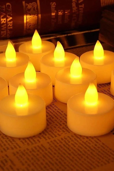 digitalavm akıllı alışveriş adresiniz Led Mum 24 Adet Ledli Mum Dalgalı Model Işıklı Tealight Mum Pilli ürün görseli 1
