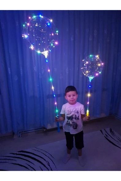 BALON PARTİ 3 Pilli 3 Fonksiyonlu Saplı Şeffaf Işıklı Balon Çubuklu Set ürün görseli 1