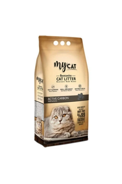 perpak My Cat Mycat Aktif Karbonlu Topaklaşan Bentonit Kedi Kumu 10lt ürün görseli 1