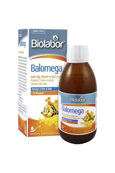 BİOLABOR Balomega Bal Portakal Limon Aromalı Şurup 200ml. ürün görseli 1