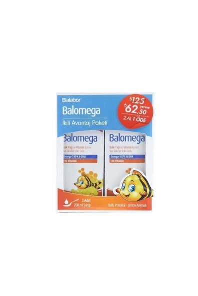 BİOLABOR Balomega 200 ml Şurup 2 Li Kofre ürün görseli 1