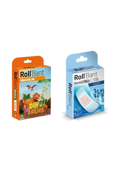 ROLL Bant Dinazorlar Yara Bandı 12 Adet + Protect Plus Su Geçirmez Yara Bandı 10lu ürün görseli 1