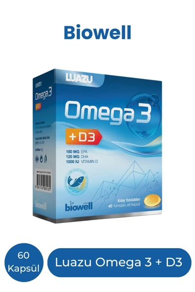 BİOWELL Luazu Omega3 D3 60 Yumuşak Jel Kapsül ürün görseli 1