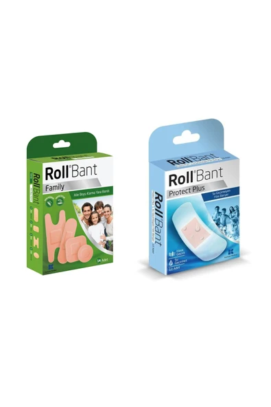 ROLL Bant Family Aile Boyu Yara Bandı 14'lü + Protect Plus Su Geçirmez Yara Bandı 10lu ürün görseli 1