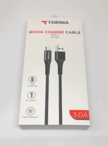 LEBRON Şarj Kablosu Usb Type-C 3.0A Data Kablo AP210 Siyah Hasır Örgü ürün görseli 1