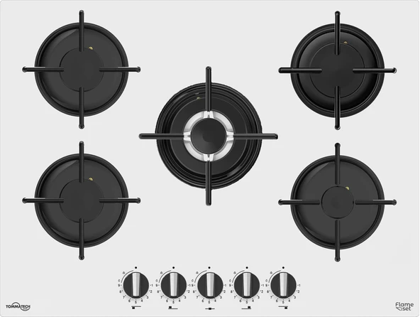 TommaTech TAO7001WG Ankastre Gazlı Ocak 70 Cm Cam ürün görseli 1