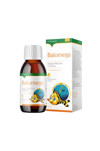 BİOLABOR Balomega Ballı Portakal Limon Aromalı Sıvı Takviye Edici Gıda 200 ml ürün görseli 1