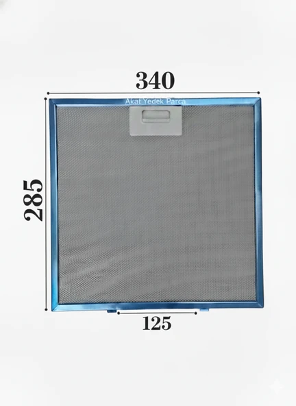 En 340mm Boy 285mm Arka Tırnak Arası 125mm Aspratör Filtresi ürün görseli 1