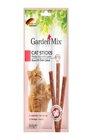 Gardenmix Kuzu Etli 3x5 gr Kedi Stick Ödül Maması ürün görseli 1